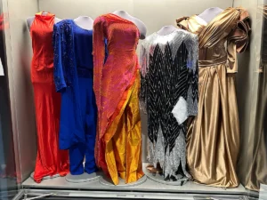 A collection of gowns on display at the Museum of Christian & Gospel Music. Photo credit: Jaime Vaughn