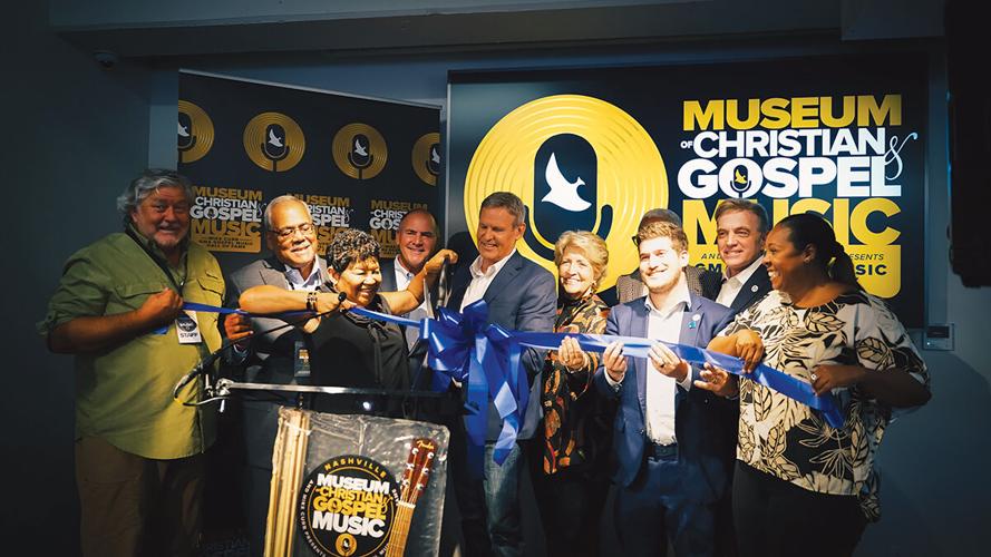 Executive Director of the Museum, Steve Gilreath, Howard Sentry, GMA President, Jackie Patillo, Zach Wamp, Gov. Bill Lee, Rhonda Lowry, (back) Carl Persons, Councilman Jacob Kupin, Commissioner Mark Ezell, Councilwoman Joy Styles. Photo Credit: Andy Evinger/ Courtesy of the Museum of Christian & Gospel Music
